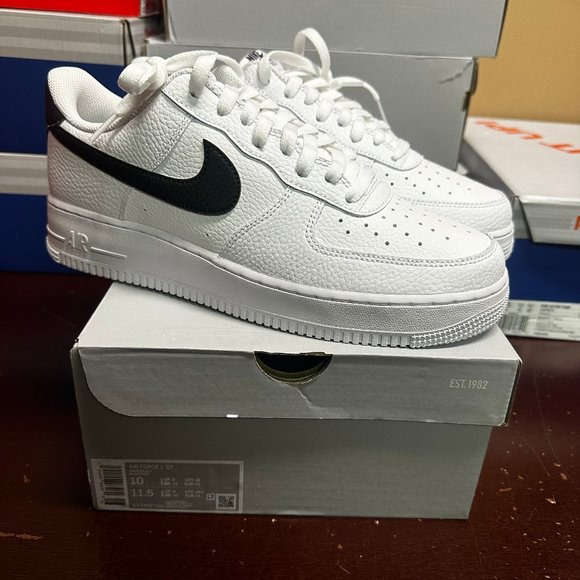 Nike Mens Black White Air Force 1 07 CT2302-100 Lace Up Athletic Sneaker Size 10 main image 4